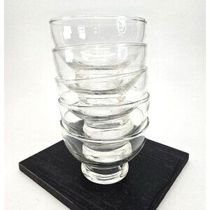 Clear Glass Footed Sherbert Dessert Bowls With Minimalist Design Set of 5 JJ3806